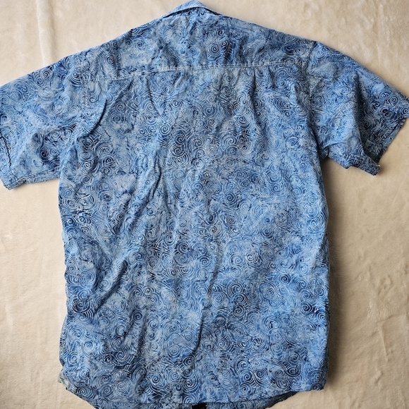 Vintage Peter Harrington Shirt Medium Blue Retro design 90s casual button down - Picture 8 of 9